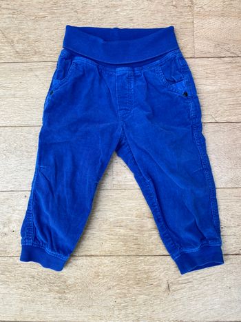 Pantalon velours élastique souple bleu 18 mois