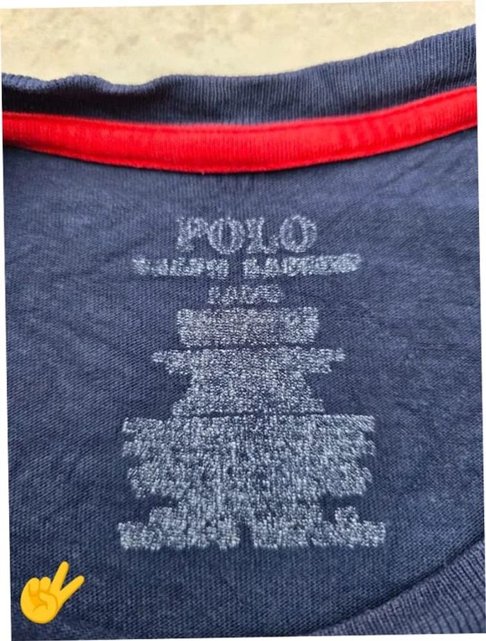 T-shirt Ralph Lauren L coupe col rond bleu Homme Men tee16b - photo numéro 3