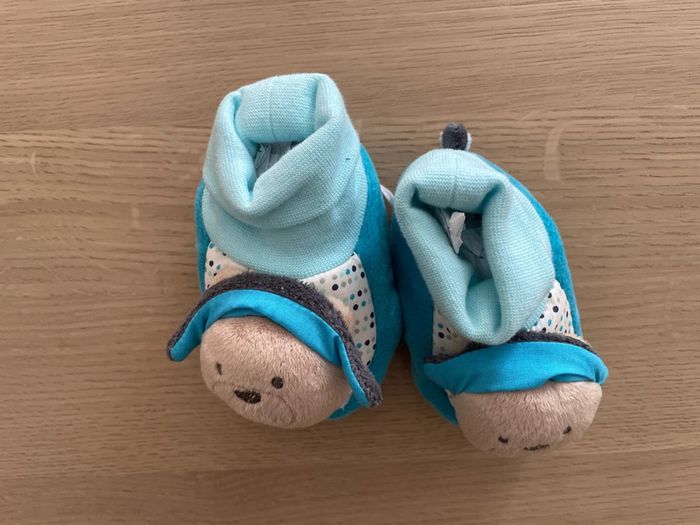 Chaussons nouveau né souples bleu sauthon - photo numéro 2