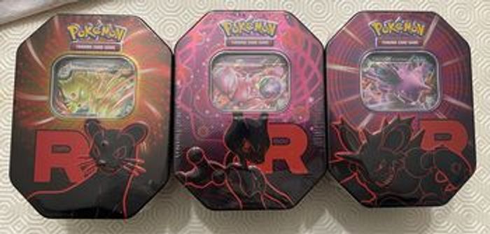 Lot de 3 Pokebox Team Rocket - Persian - Mewtwo - Nidoking - Pokemon - neuves et scellées