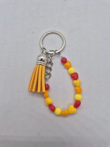 Porte clé cœurs jaune orange rouge