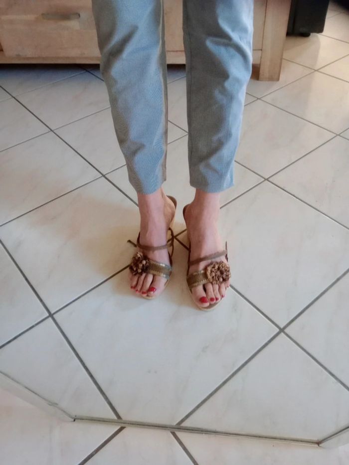 Pantalon femme 36 type cigarette vichy noir et gris c8 - photo numéro 9