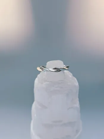 Bague acier inoxydable torsadée minimaliste ajustable
