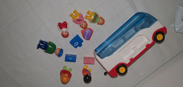 Playmobil 1 2 3 lot ou unité Air de jeux, bus, animaux sauvage et ferme tracteur pompier - photo numéro 8