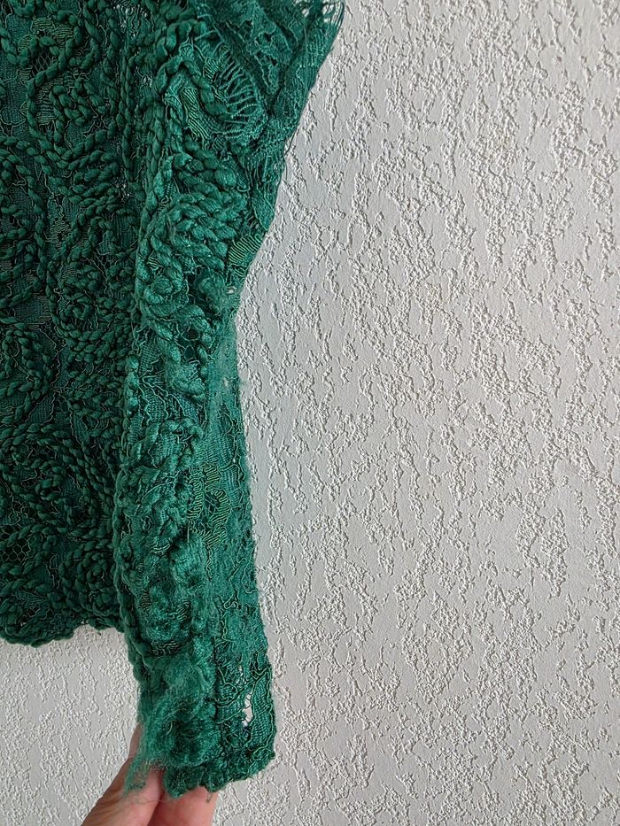 Top dentelle vert zara taille s - photo numéro 3