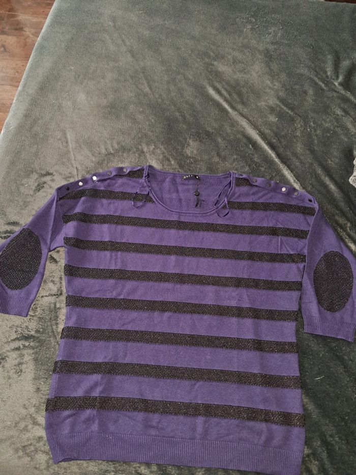 petit pull manches 3/4 à rayures Bréal