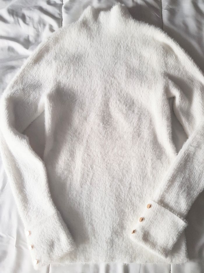 Magnifique pull col cheminé taille 38 blanc Morgan neuf