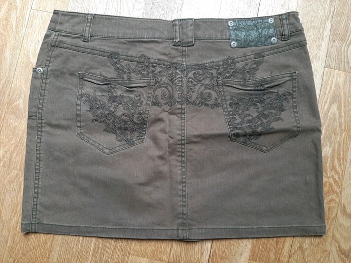 Jupe en jean marron - photo numéro 2