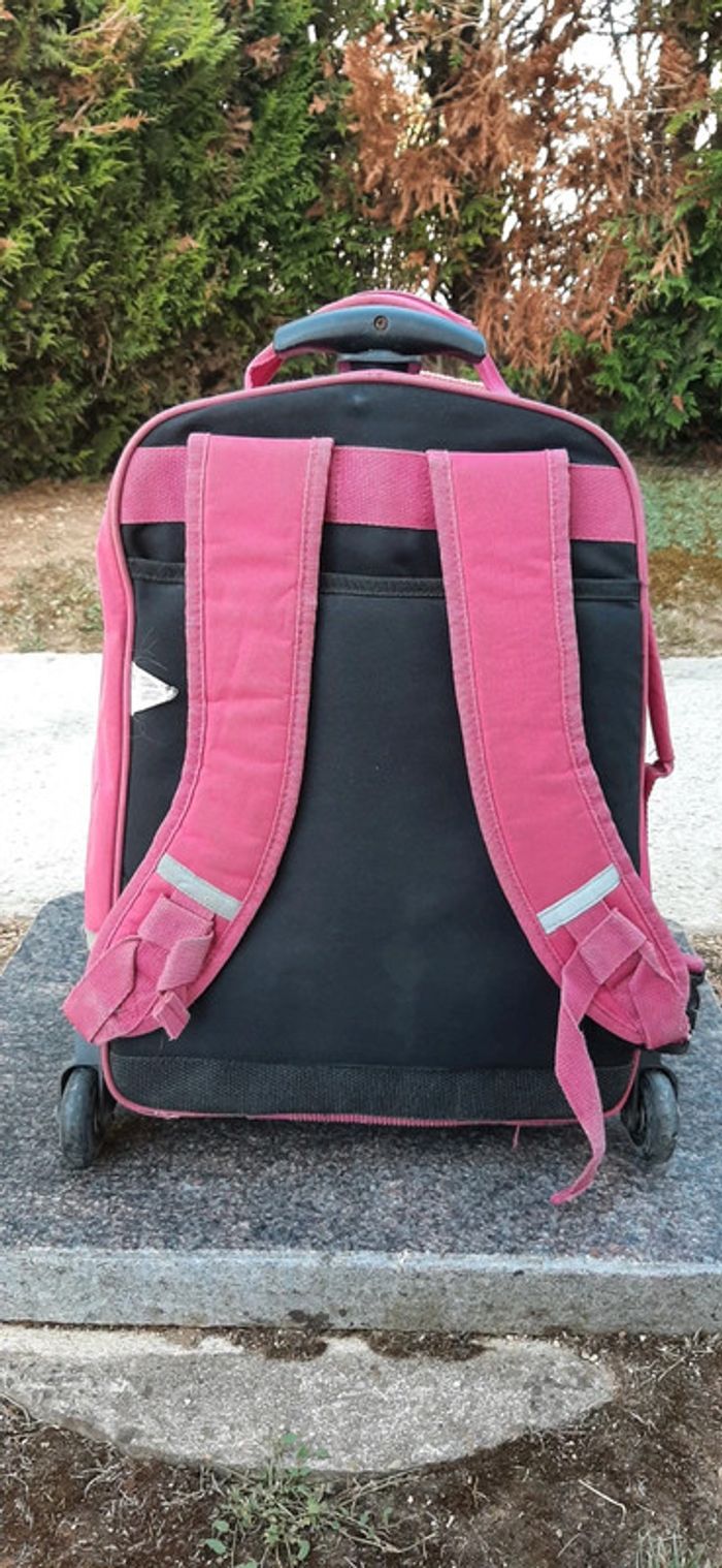 Sac d'école fille 👧 primaire rose et noir - photo numéro 4