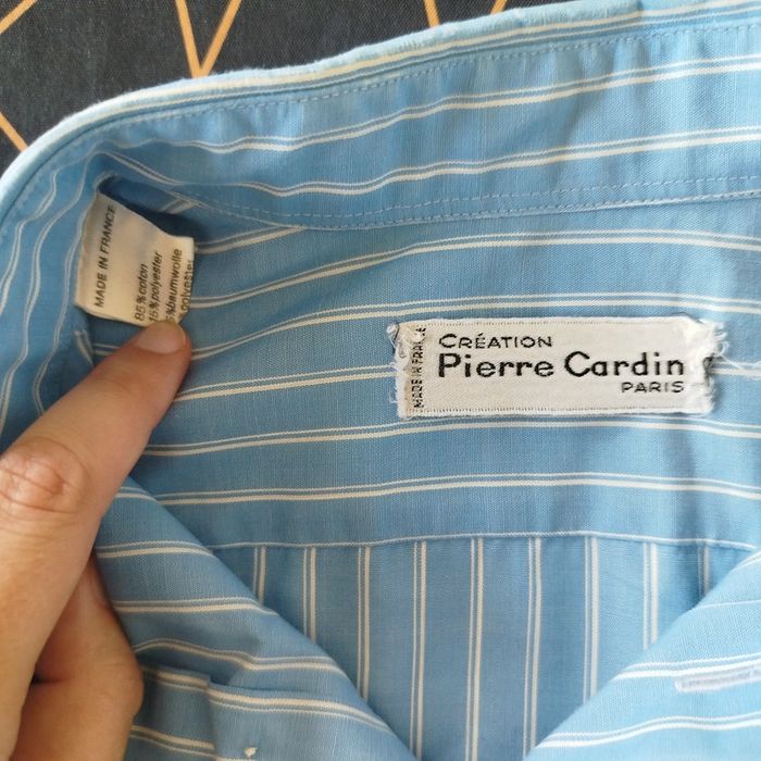 Chemise homme rayée bleu/blanc (tâchée) | Pierre Cardin | M - photo numéro 2