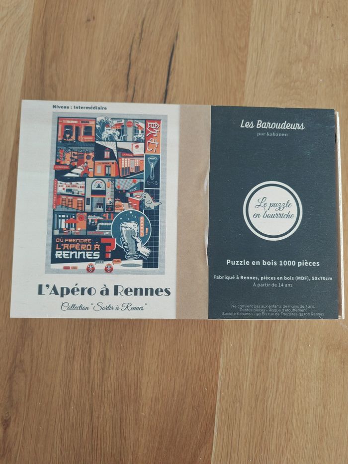 Puzzle bois : l'apéro à Rennes, neuf