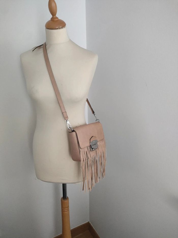 sac chic Abro beige neuf cuir franges