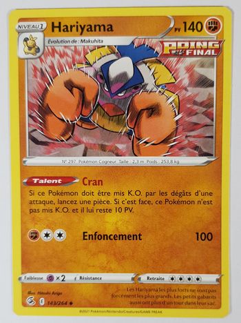 Carte Pokemon Hariyama 143/264 ◆ Poing de Fusion FR ©