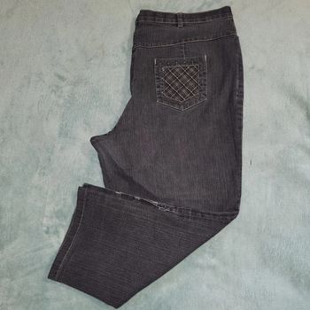 Pantacourt Jeans Stretch Strass 👖 Christine Laure - Taille 50