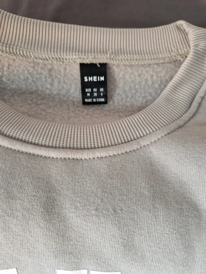 Sweat-shirt à lettres à ourlet kaki taille M - photo numéro 2