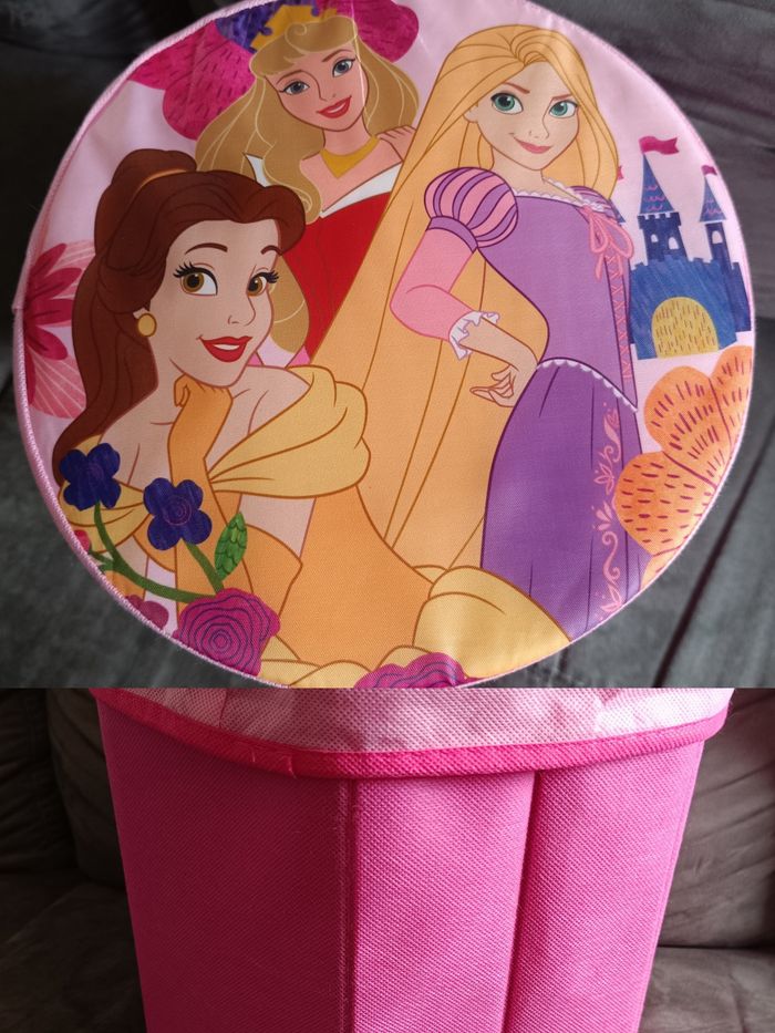 Coffre de rangement en tissu pliable princesses rose - photo numéro 7