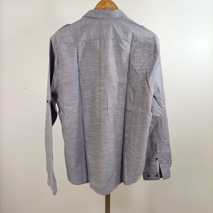 Chemise grise coton poches boutonnées H&M manches longues style casual taille L- L A1297 - photo numéro 2