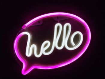 Néon "Hello" rose et blanc
