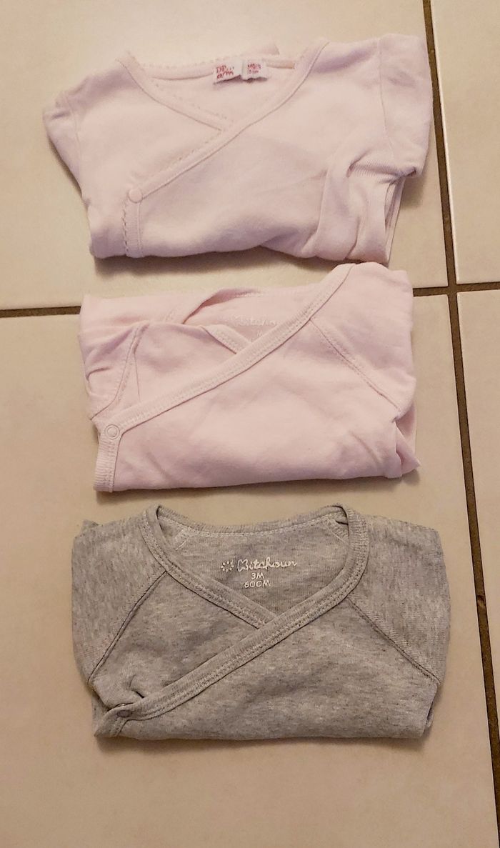 Lot de 3 bodies manche longue 3 mois