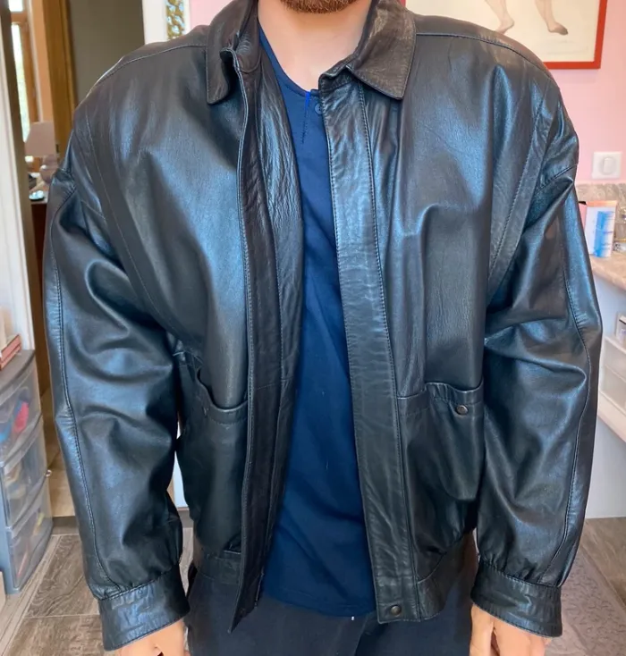 Blouson en cuir noir - photo numéro 6
