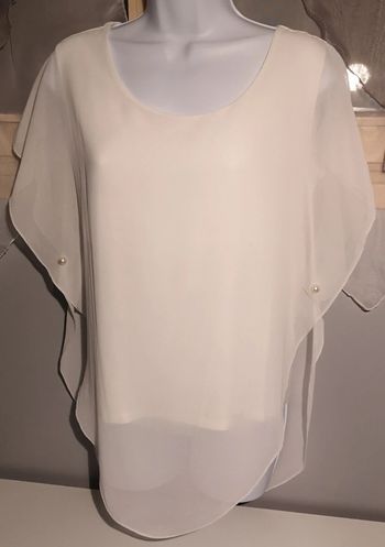 Magnifique blouse ivoire S/M perles