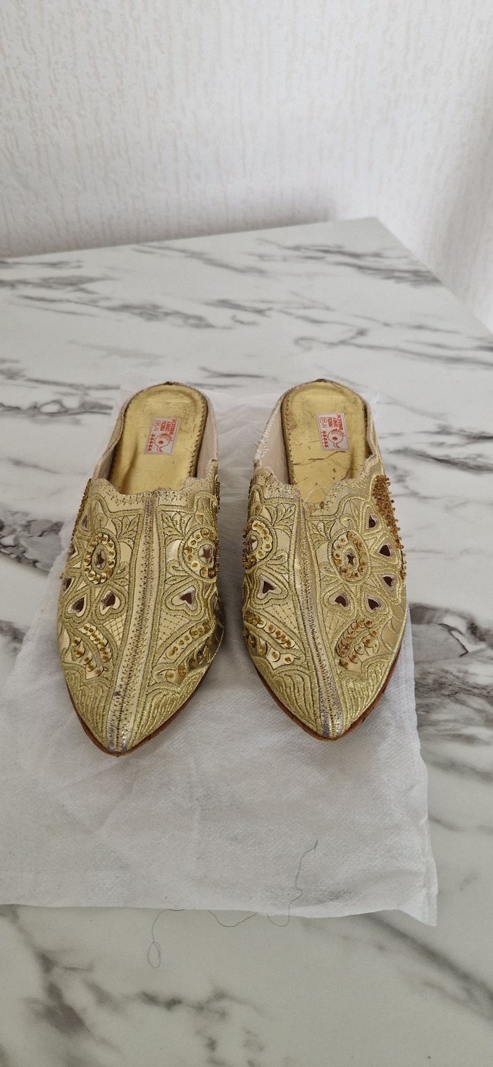 Babouches dorées compensées - photo numéro 2