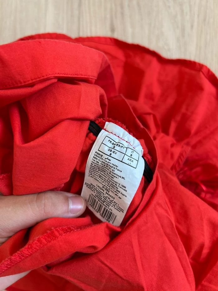 Combishort femme épaules dénudées rouge volant - photo numéro 8