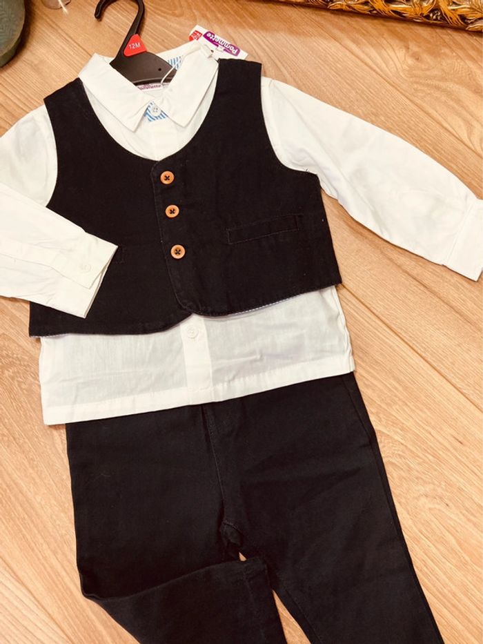 Taille 12 mois tenue de fête garçon Pommette bleu marine et blanc * chic * 💙 - photo numéro 4