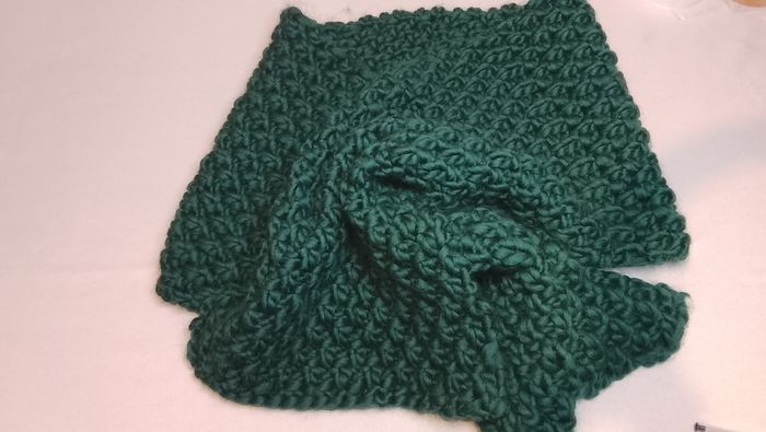 Cache-col en maille - Vert profond, fait main