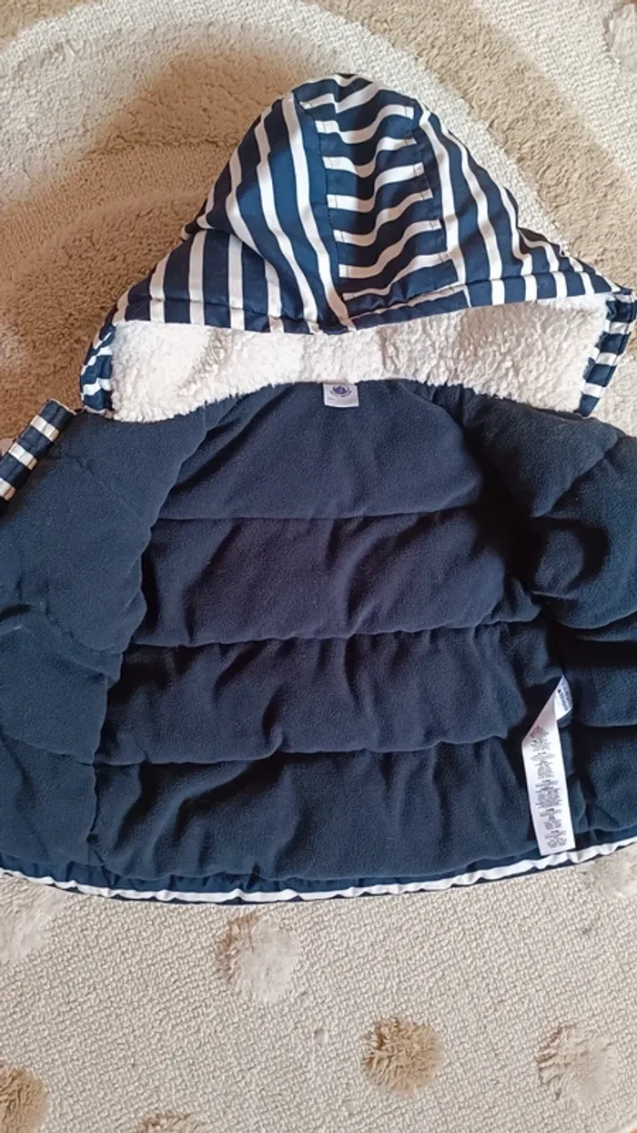 Doudoune bébé rayée style marinière Petit Bateau 18 mois - photo numéro 7