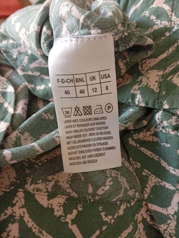Damart - tee-shirt fluide, taille 40 | vert et crème - printemps été - photo numéro 4
