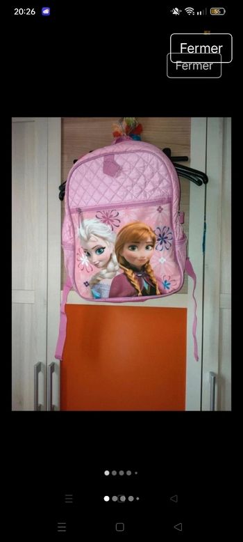 Sac a dos reine des neiges 