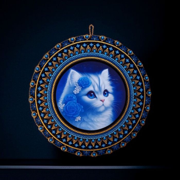 Décoration Murale Chat, Tableau Mandala - photo numéro 4