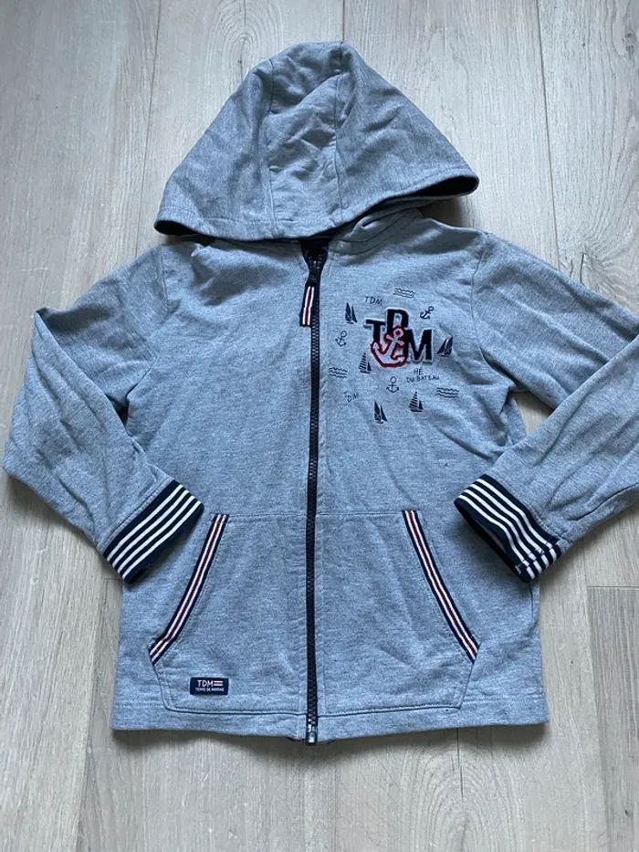 Gilet à capuche terre de marins 6 ans - photo numéro 4