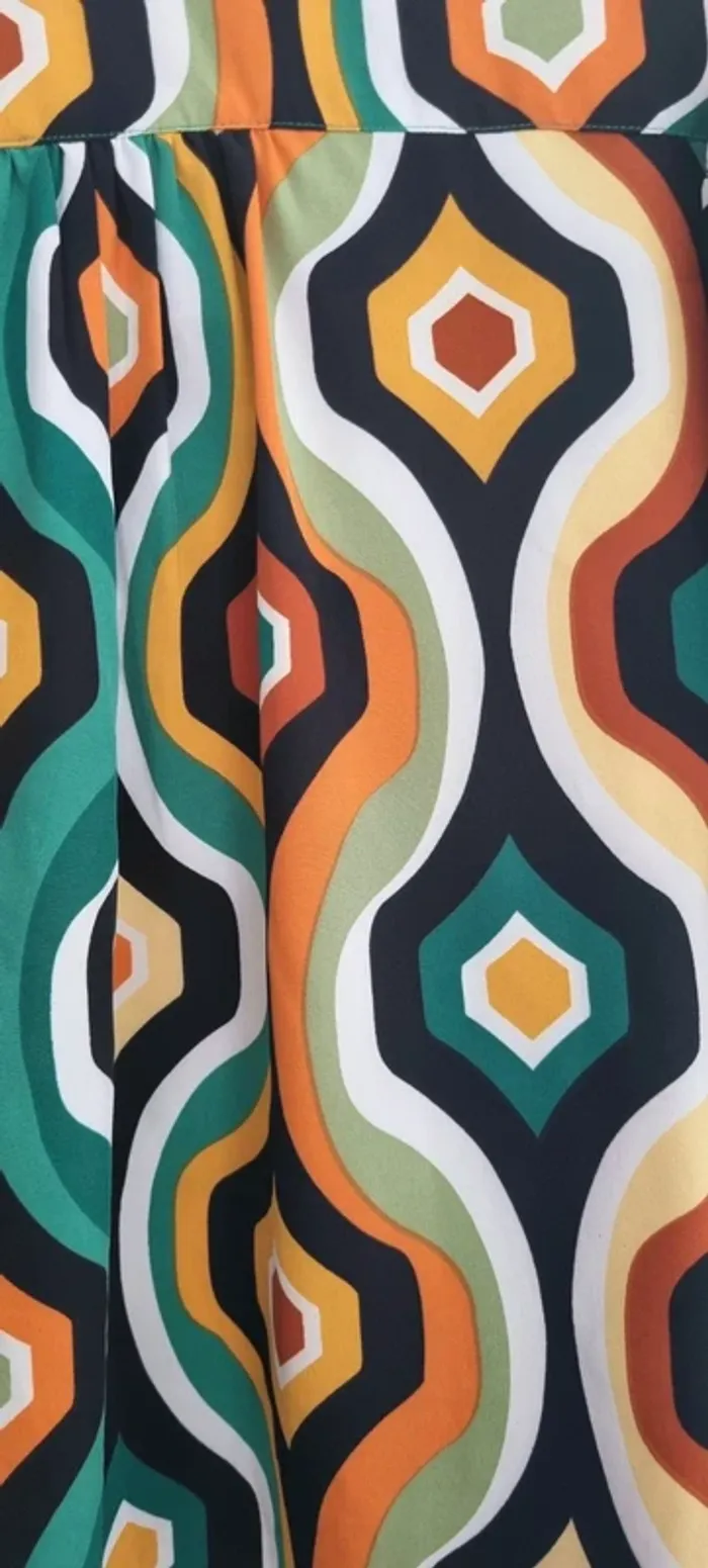 Blouse imprimée graphique neuve avec étiquette 38 vert Ysha - photo numéro 8