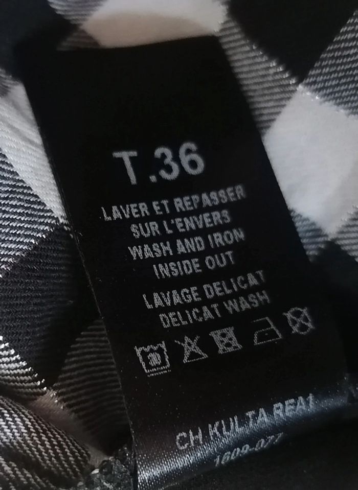 Chemise longue carreaux noir blanc Taille S La Mode est à Vous - photo numéro 14