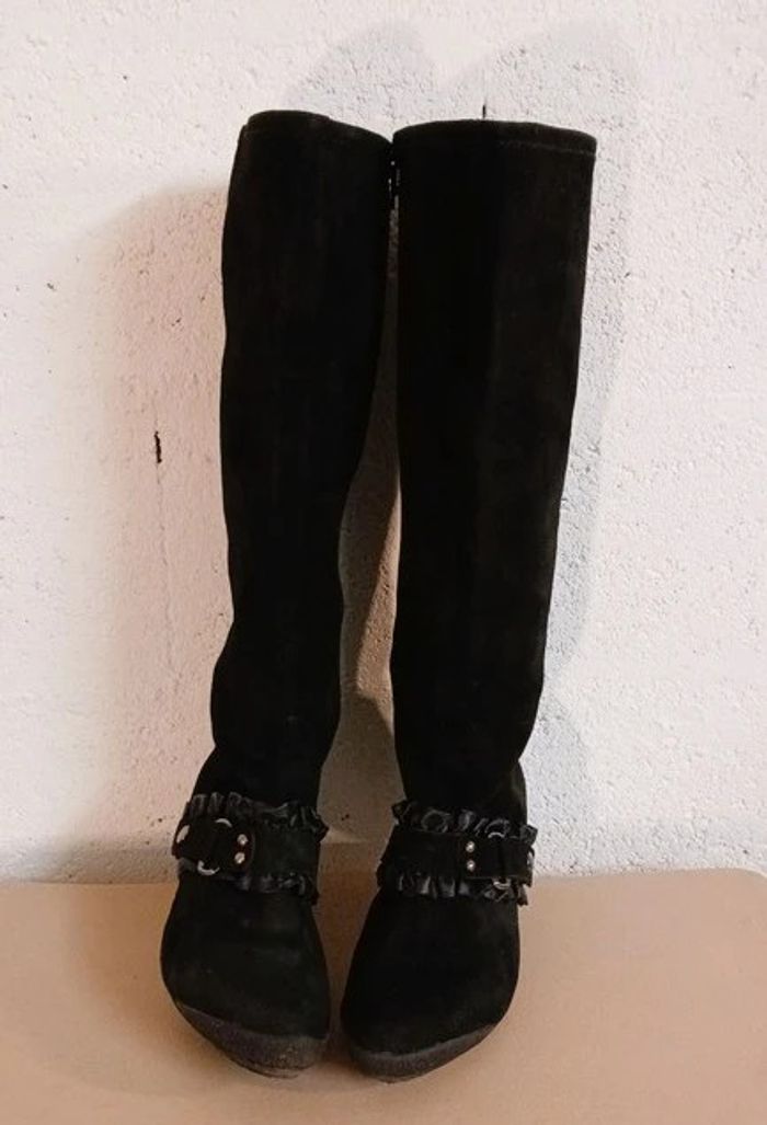 🖤 Bottes en daim noir Rosemétal – Chic & vintage – Taille 37.5 - photo numéro 4