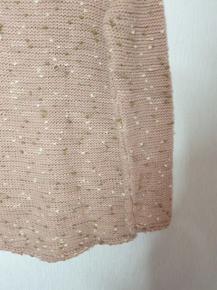 Pull rose avec pois blanc et marron - photo numéro 5