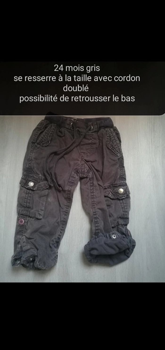 Pantalon 24 mois gris doublé