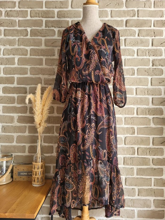 Robe longue et fluide imprimé cachemire Cache Cache - Bohème chic