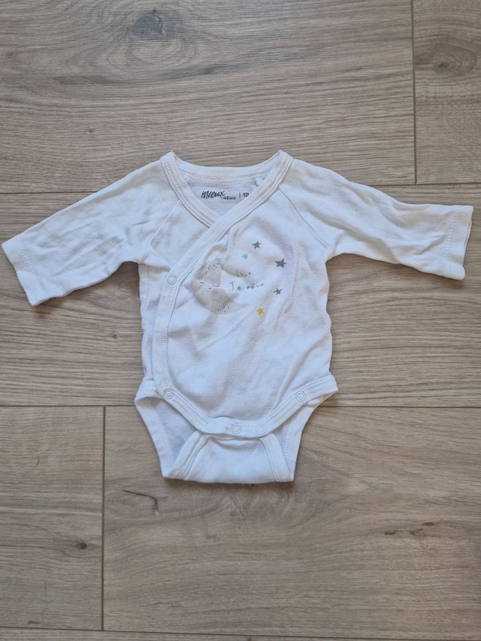 Lot de 5 bodies bébé fille 1 mois manches longues - photo numéro 3