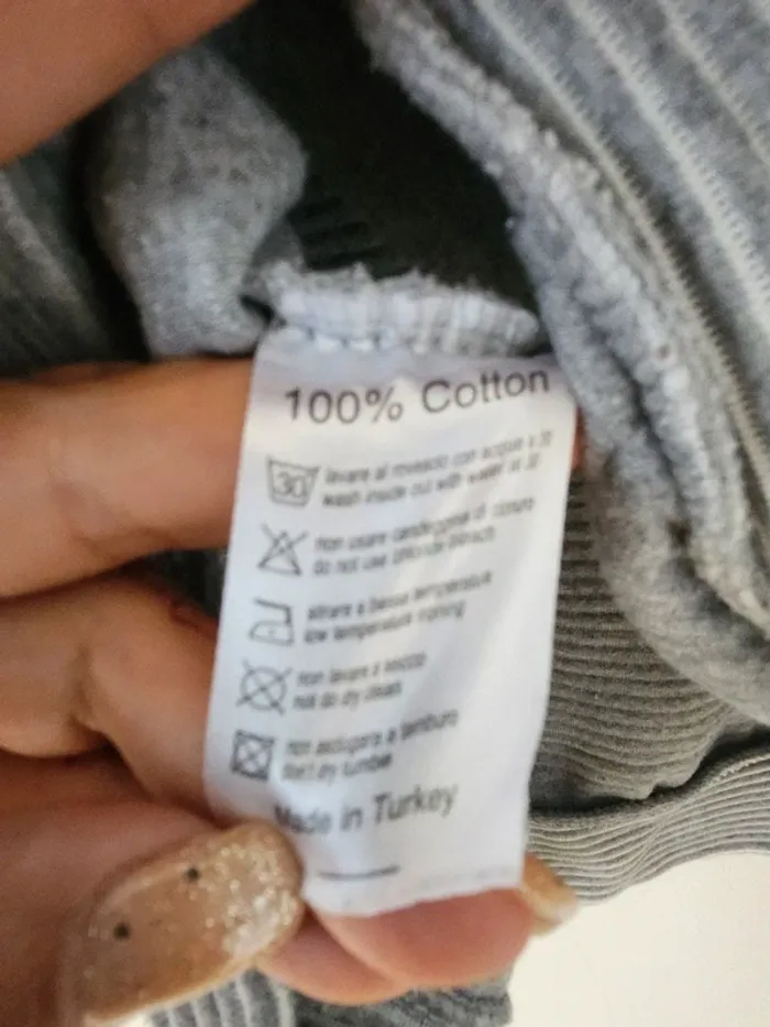 Sweat à capuche  rayé gris/blanc - photo numéro 4