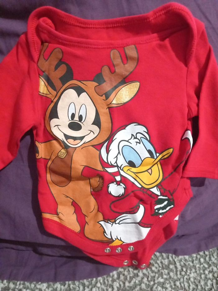 Body taille 6/9 mois 74cm primark disney mickey Donald Noël Christmas - photo numéro 1
