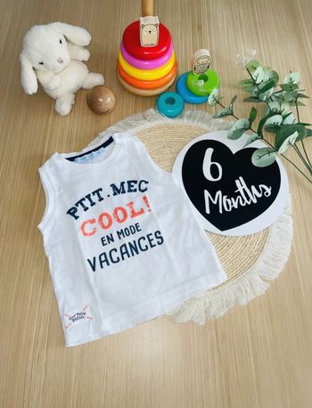 T-shirt sans manche /débardeur Gémo 6 mois