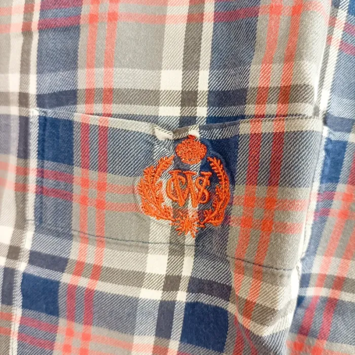 Chemise à carreaux bleu rouge gris Crossways 100 % coton taille L A902 - photo numéro 6