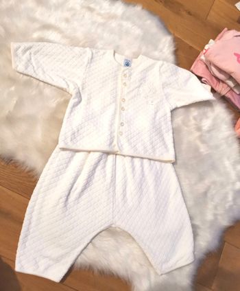 Ensemble tout doux Petit Bateau blanc | 6 mois