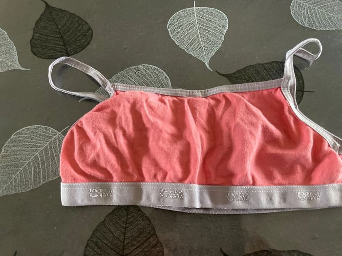 Lot 2 brassières 10-12ans Gris et rose - photo numéro 3
