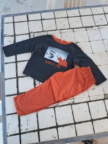 23 mois Ensemble Ourson et bonhomme de neige