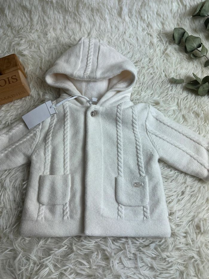 Manteau maille tartine et chocolat taille 3 mois - photo numéro 3