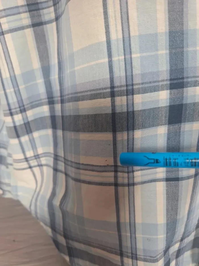 Chemise Ralph Lauren à carreaux bleu clair – Taille L – 100% coton (557) - photo numéro 10